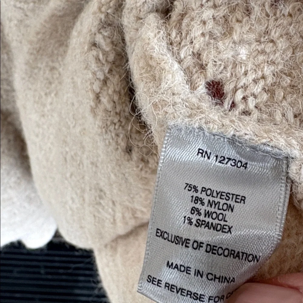 NWT John Mark Wool Blend Embroidered 3/4 Sleeve Mock Neck Sweater 1X Retail $110 - Picture 11 of 13